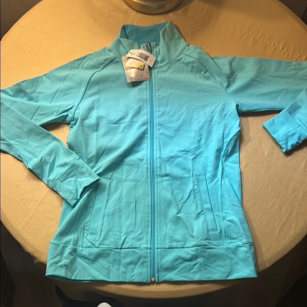 Tuff Athletics Blue Performance Jacket Full Zip Mock Neck